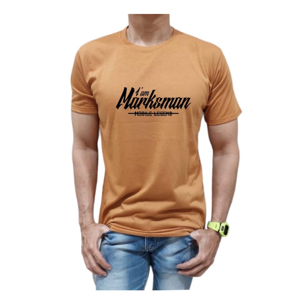 KAOS PRIA BAHAN KATUN MODEL TULISAN I AM MARKSMAN MOBILE LEGEND NYAMAN DIPAKAI TIDAK PANAS