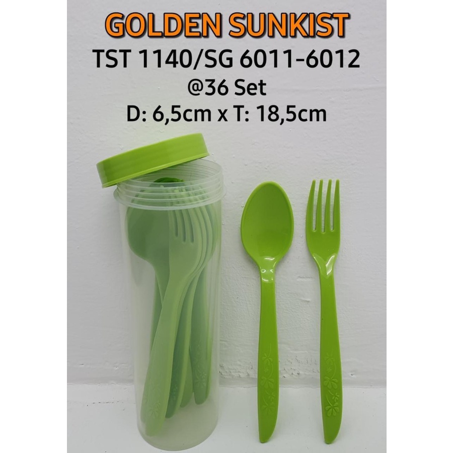 Tempat Sendok Garpu SET Travel 12 pcs TST 1140 Golden Sunkist murah