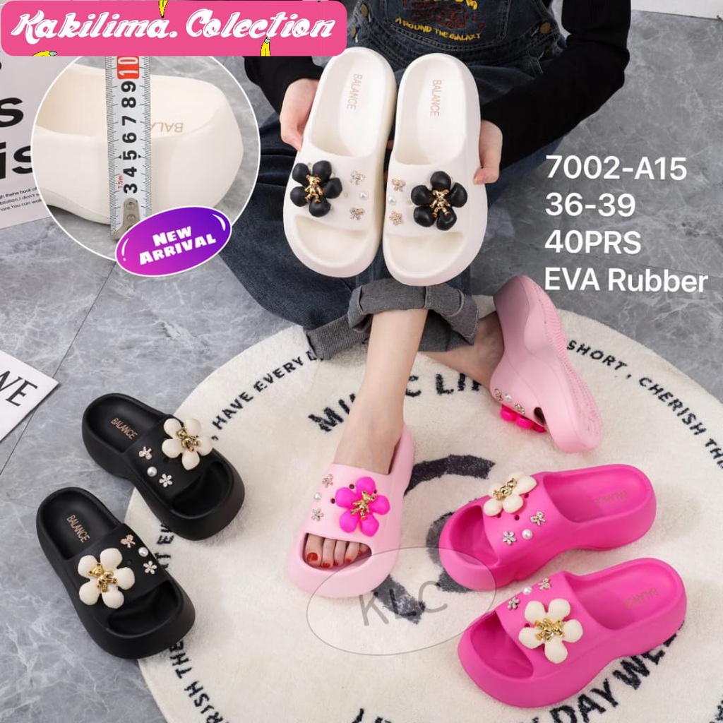 sandal eva rubber sendal wedges perempuan selop balance 7002-A3