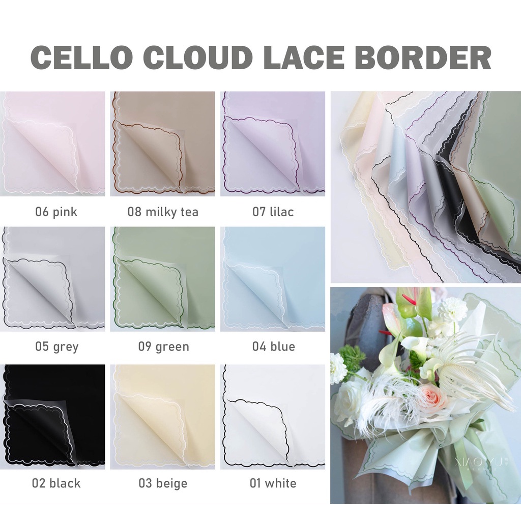 

(1 pcs) Cellophane Cloud/Motif Awan Flower wrapping kertas buket