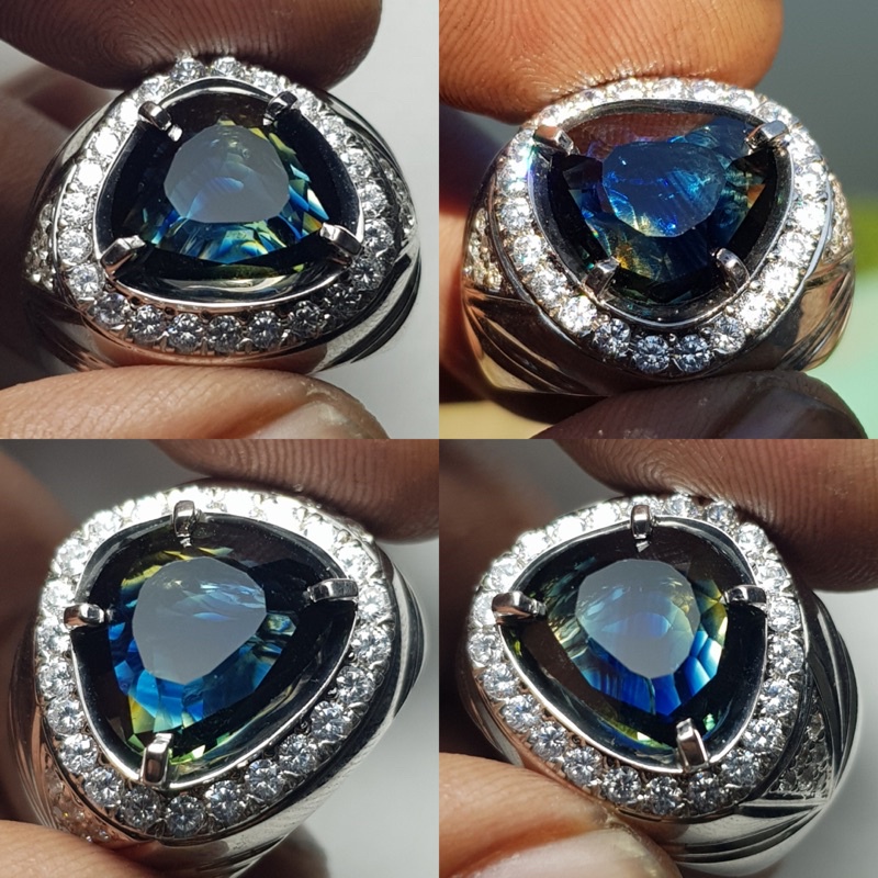 NATURAL TRI COLOR SAPPHIRE 5.82 CTS HQ AUSTRALIA