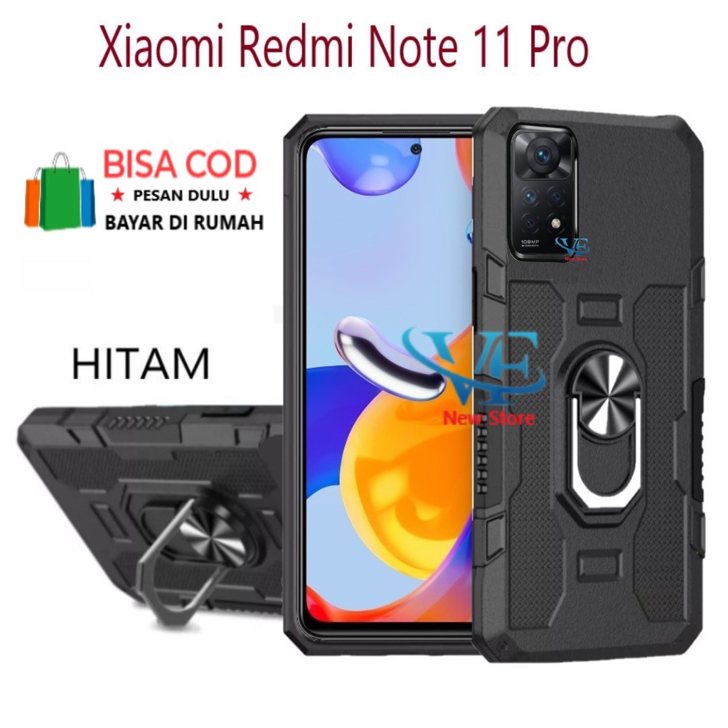 SOFT CASE-KESING UNTUK  XIAOMI REDMI NOTE 11 PRO- STANDING  ROBOT  HIT EYE RING--HARDCASE STANDING R