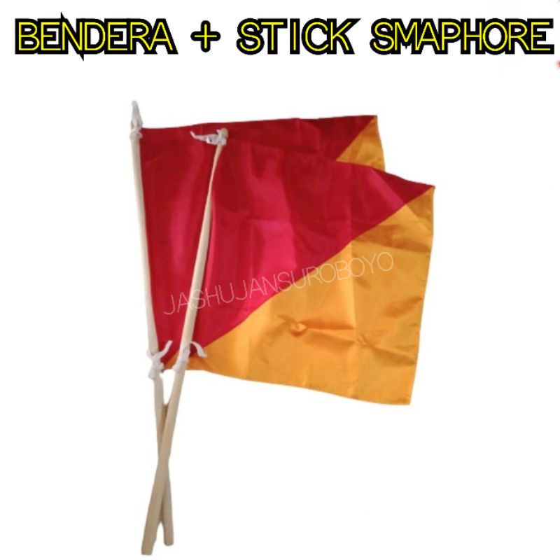 ( Harga Sepasang ) BENDERA SMAPHORE + STICK SMAPHORE PRAMUKA