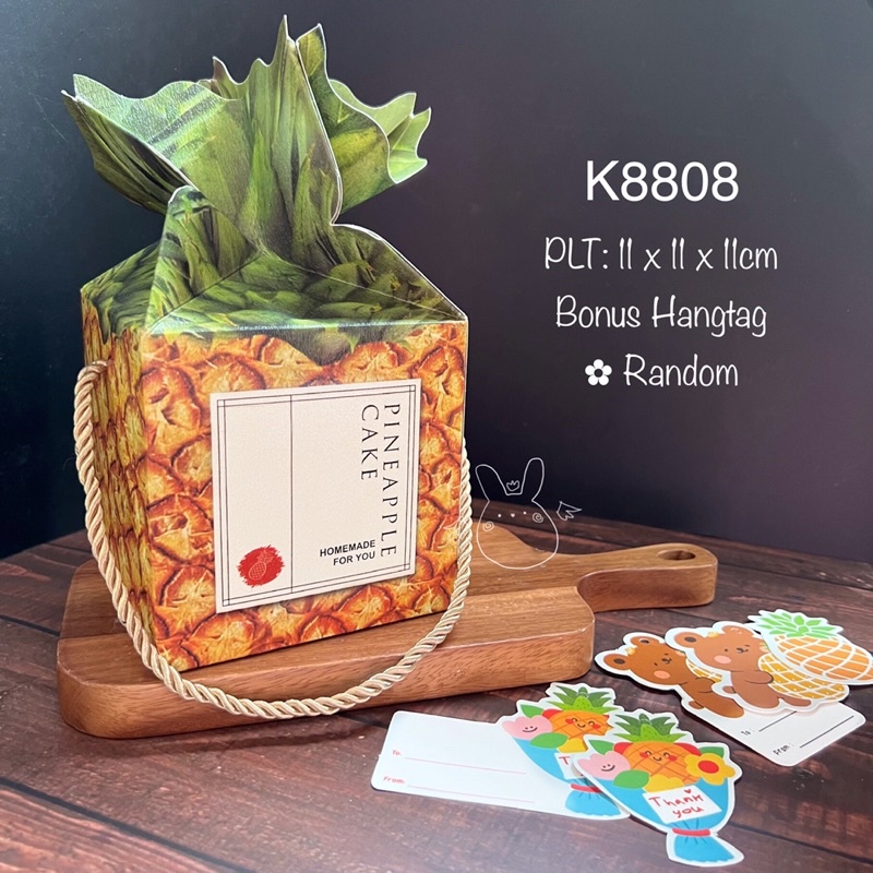 

(10pcs) Kotak Nastar K8808 ENGLISH Dus Nanas Pineapple Box Packaging K88