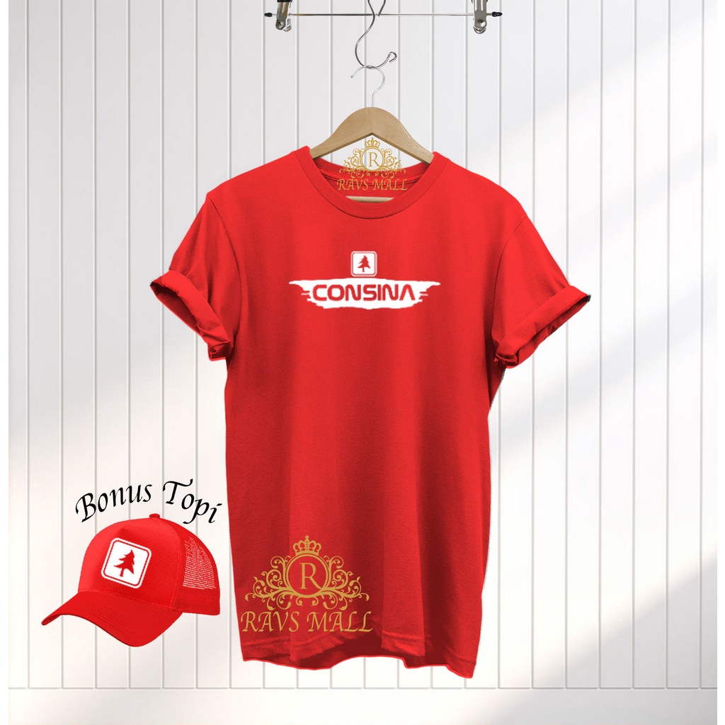Plus Topi Kaos Distro Pendek Consina Splash Quality Putih Premium Baju Tshirt Pria Wanita Terbaru Ke