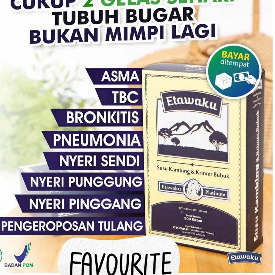 

Etawaku ORIGINAL isi 200 gram Platinum 3x Atasi Masalah Pernafasan - Susu Kambing Bubuk Provit Ettawaku Tingkatkan Daya Tahan & Imunitas Tubuh