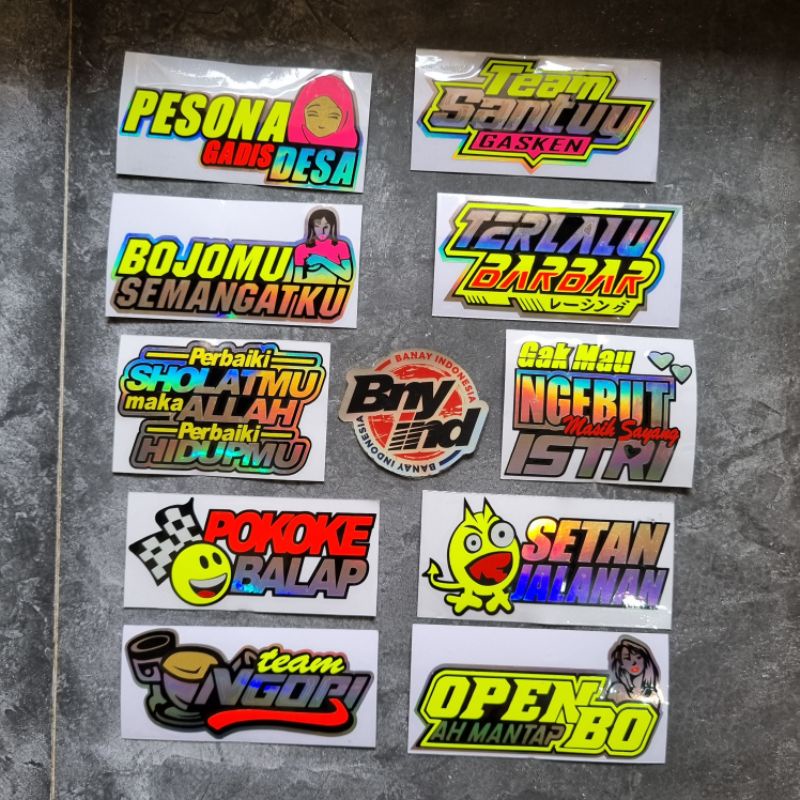 STICKER Stiker TEAM SANTUT TEAM NGOPI PESONA GADIS DESA DLL Cutting