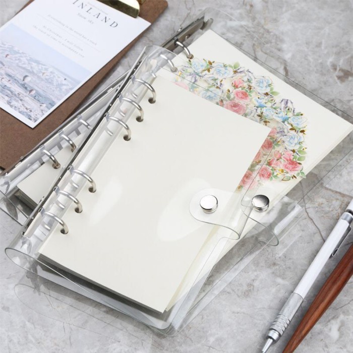 

KOREAN STYLE CLEAR COVER 6 RING BINDER A5 A6 A7 / BINDER BUKU TULIS