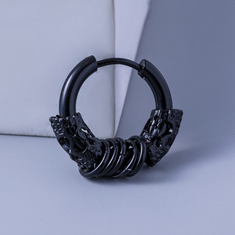 Punk Naga Ukir Telinga Gesper Hoop Anting Pria Wanita Hip Hop Jalan Fashion Keren Telinga Perhiasan Aksesoris Anting Geometris