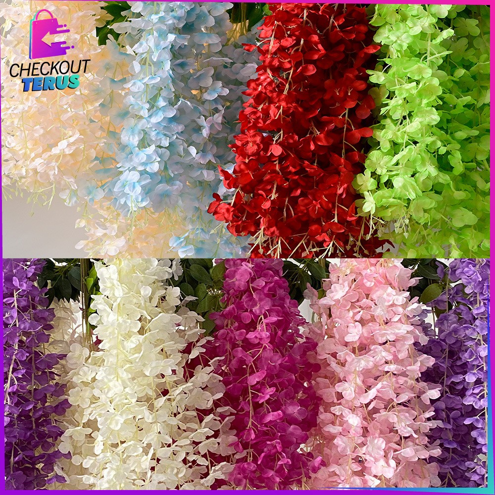 CT C745 Bunga Artificial Wisteria Gantung Dekorasi Pesta Rumah Cafe Ruangan Lamaran Bunga Hias Wisteria Ornamen Tanaman Bunga Rambat Hias