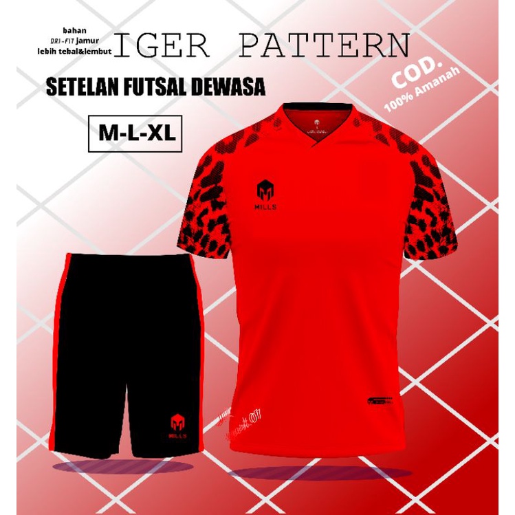 JERSEY BAJU KAOS OLAHRAGA STELAN FUTSAL DEWASA MODEL TERBAU MOTIF MACAN BATIK