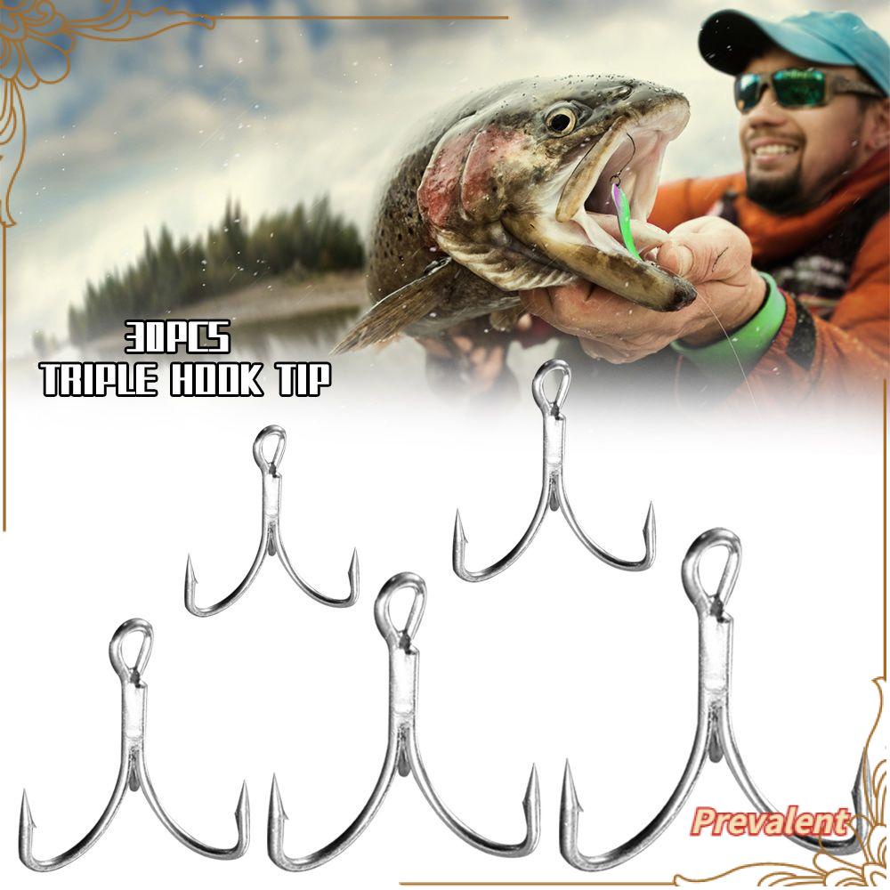 Preva 30PCS/Set Fishhooks Kait Berduri Tahan Lama Umpan Treble Jig