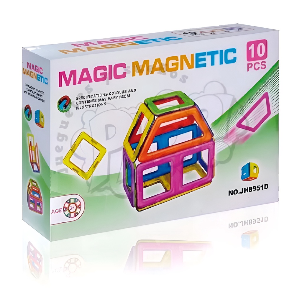 Mainan Menyusun Puzzle Magic Magnetic 10pcs | Mainan Anak Laki Laki Mainan Edukasi | Kado Ulang Tahun Anak Cewek 3-4-5-6 Tahun