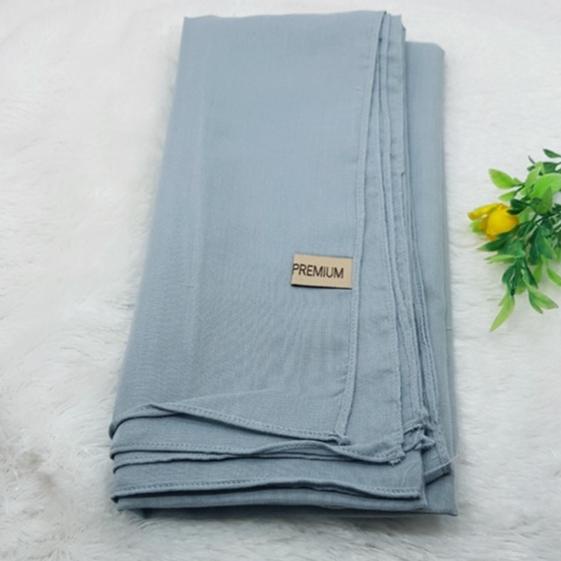 kerudung jilbab segi empat bahan PARIS VOAL PREMIUM anti letoy bisa untuk sekolah warna biru jeans /