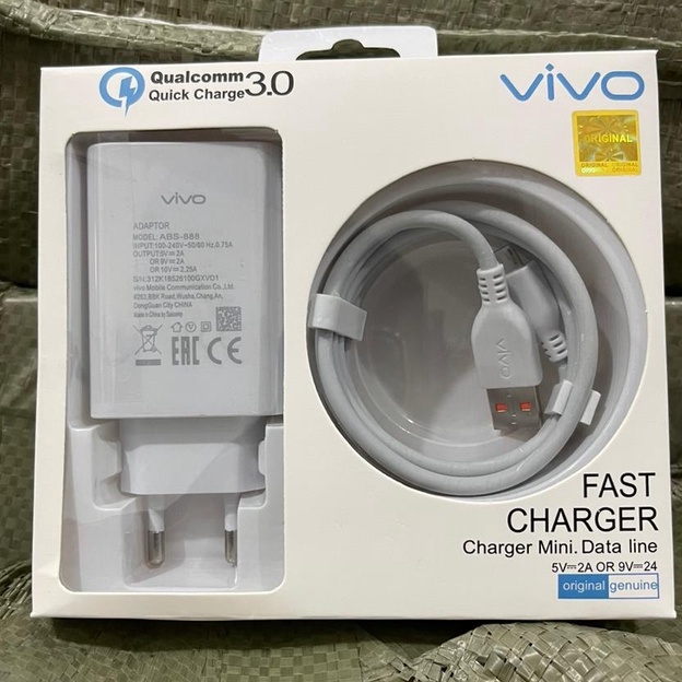 Charger Vivo Qualcomm Z1 Pro S1 Y19 Dual engine Fast Charging Original Micro Casan Usb