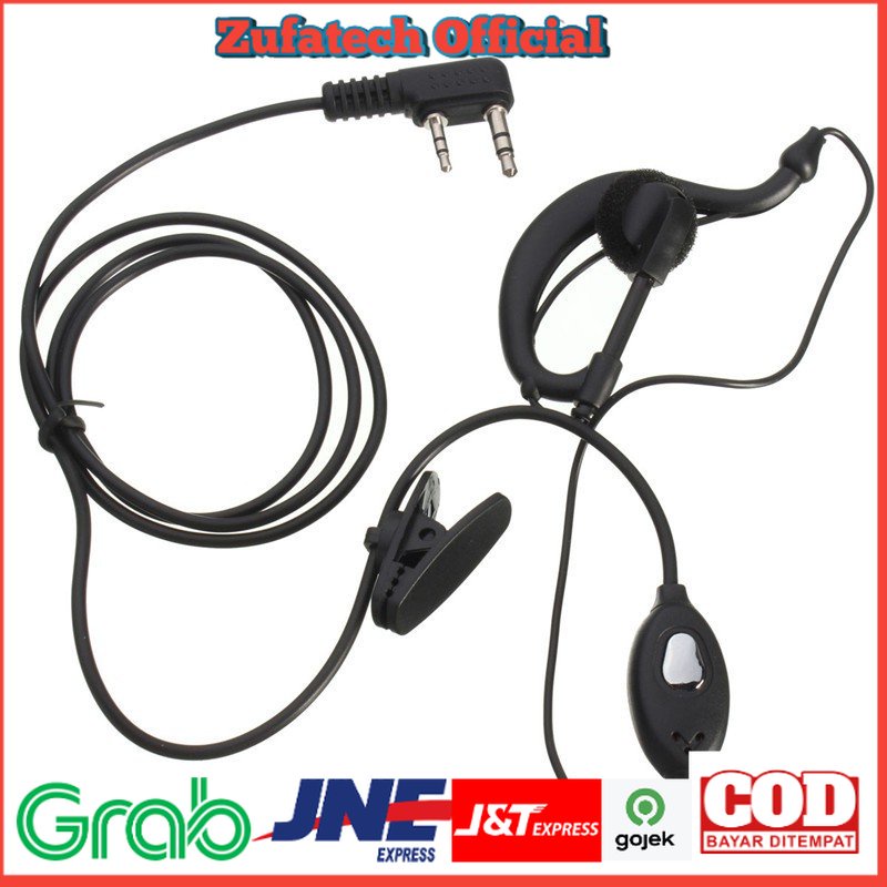 Headset Earphone untuk Walkie Talkie - K0459 - Black