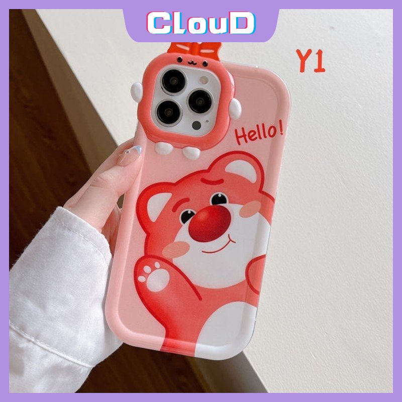 Casing Realme C35 C20A C12 C25 C25s C20 C25Y C3 C30 C17 C11 C21Y C15 C33 C21 C31 C2 8Pro 9i 7 5 8 9 7i 9Pro+5i 6i Cute Manyo 3D Bow Monster Lens Soft Tpu Kartun Beruang Case Tempat Kotak Makan