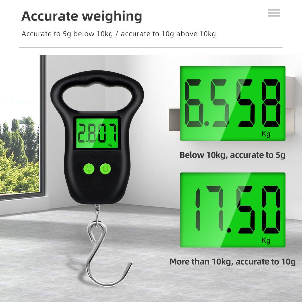 【 ELEGANT 】 Timbangan Koper Digital Mini Portable Backlight Fish Hook Hanging Scale