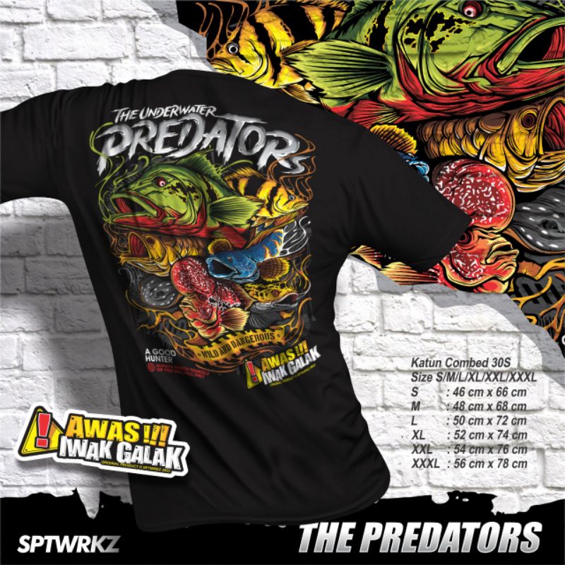 KAOS IKAN CHANNA/KAOS SNAKEHEAD/KAOS IKAN PREDATOR