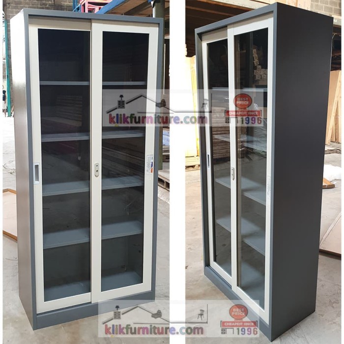 

TERPERCAYA Lemari Arsip Filing Cabinet Besi Pintu Sliding Kaca AA19SL Code 1190
