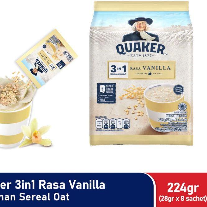

Paling Baru ✹ Quaker 3in1 Vanilla Cokelat Minuman Sereal Oat 224gr (24gr x 8 sachet)$