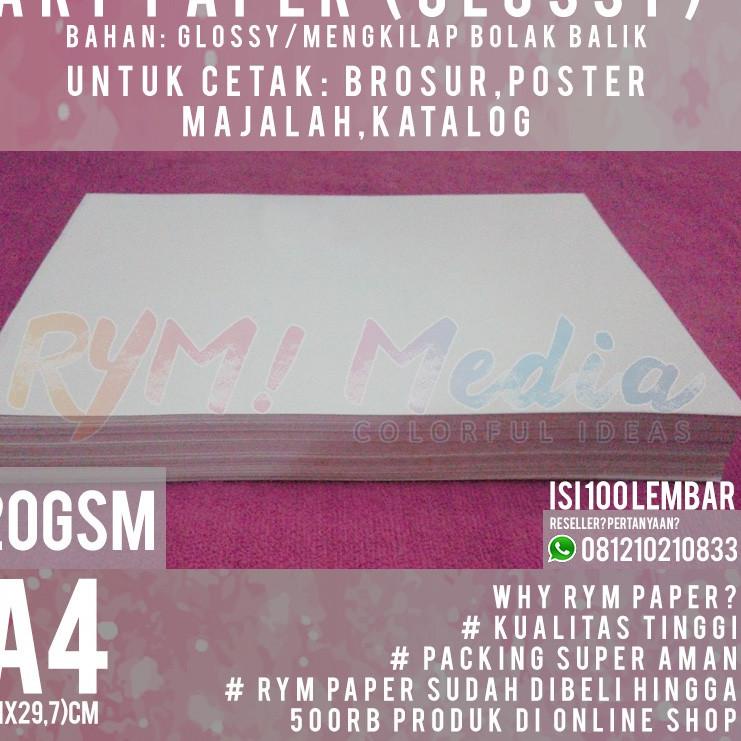 

vb⁑Terkini★ Art Paper 120 gsm A4 isi 100 Lembar / Kertas Bahan Brosur Mengkilap Glossy 120 gram 35 ⁑
