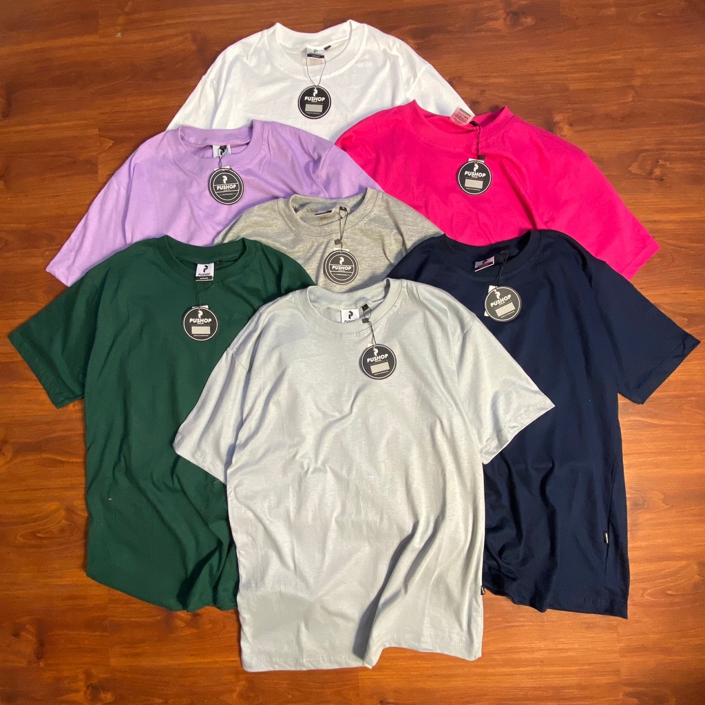 Baju Kaos Polos Model Standar Basic Pria dan Wanita Pushop Unisex