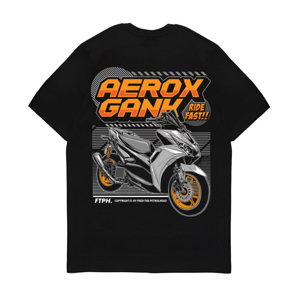 Tshirt Motor Kaos Baju Atasan Yamaha Aerox Gank FTPH Original Pria Wanita Unisex Terbaru Murah Kekin
