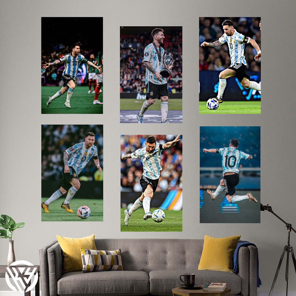 Hiasan dinding poster kayu mdf lionel messi argentina world cup 2022