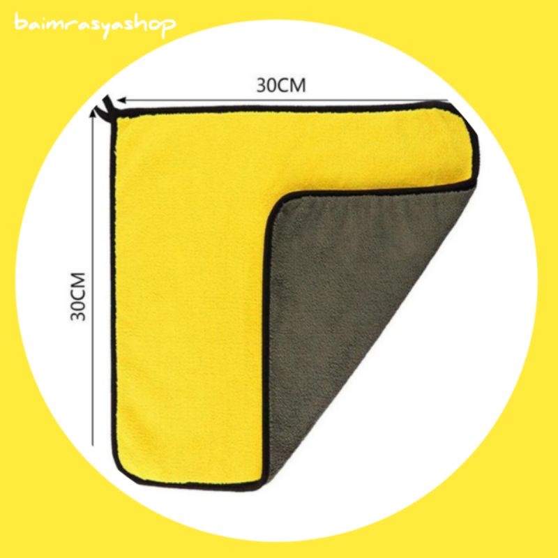 LAP MICROFOBER TEBAL LEMBUT 2 WARNA ANTI LECET SERBAGUNA ( 30X30 )