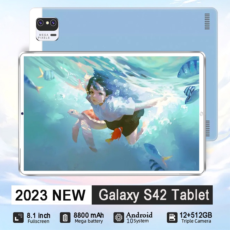 [Pembayaran COD] 2023 Galaxy S42 Tablet Android 8.1 Inch Brand Online Classroom Tablet High Performance Tablet PC