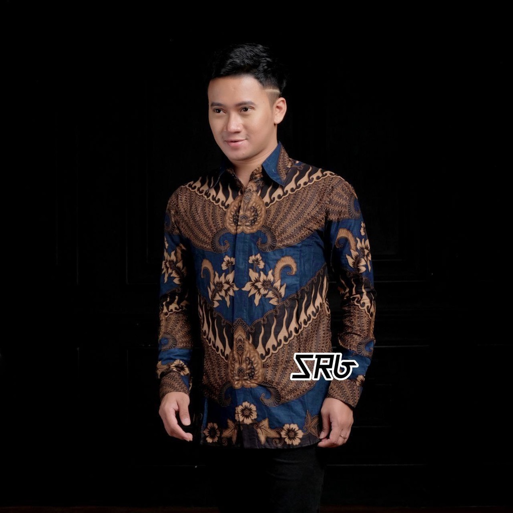 FURIOSA BATIK KENZO HITAM Baju Batik Pria Lengan Panjang Ukuran M L XL XXL