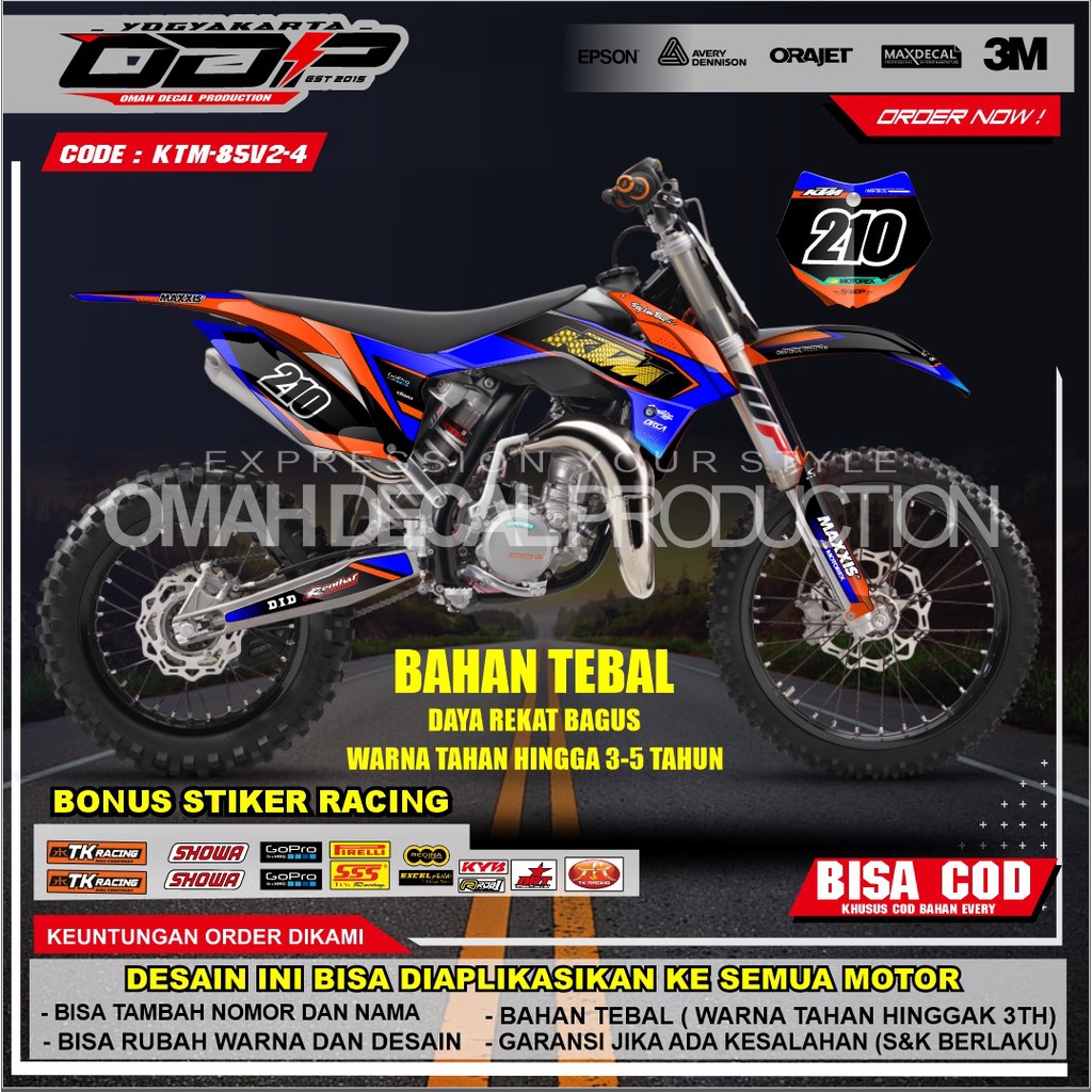 DECAL KTM 250 FULL BODY DEKAL BODY SET KTM 85 2013 - 2016 EXC 2020 NEW STICKER MOTOR KTM85 NEW STIKE