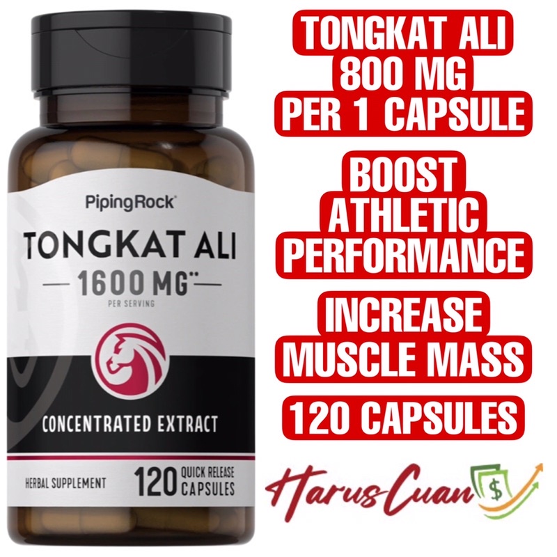 Jual Piping Rock Usa Tongkat Ali 1600 Mg 120 Capsules Boost Athletic Performance Increase Muscle 4888