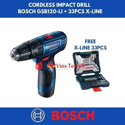 Bor Baterai Gsb120-Li Cordless Impact Drill Driver Bosch Gsb 120 Li