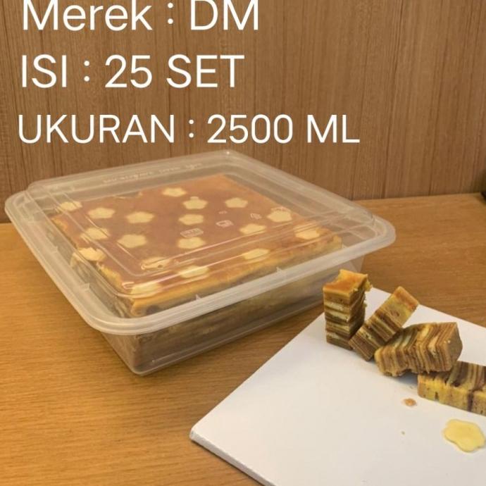 KOTAK THINWALL DM 2500 ML SQUERE - 2500ML SQ - FOOD CONTAINER - ISI 25