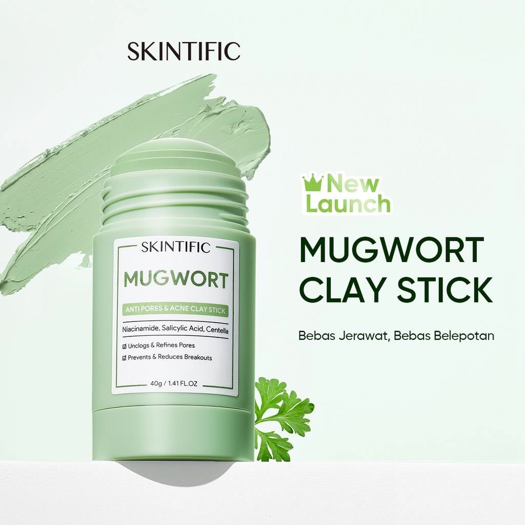 ★ BB ★ SKINTIFIC Mugwort Acne Clay Stick 40gr - Masker Wajah