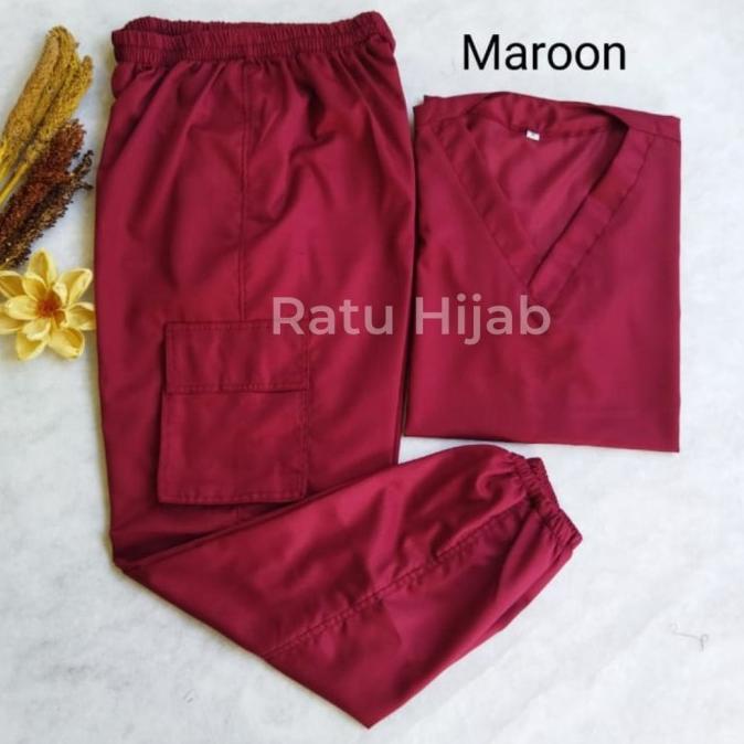 Baju Ok Oka JOGGER Cargo Toyobo Jaga Dokter Scrub Medis Lengan Pendek