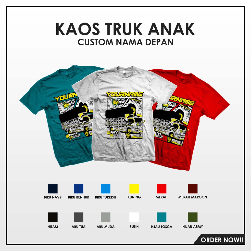 Kaos Truk Anak NEW WAHYU ABADI 2 - Custom Nama Custom Warna Kaos