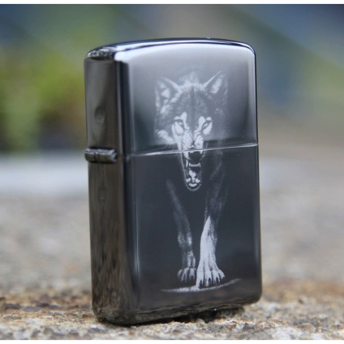 Korek Api Zippo Wolf Serigala Hitam Black Original Sound