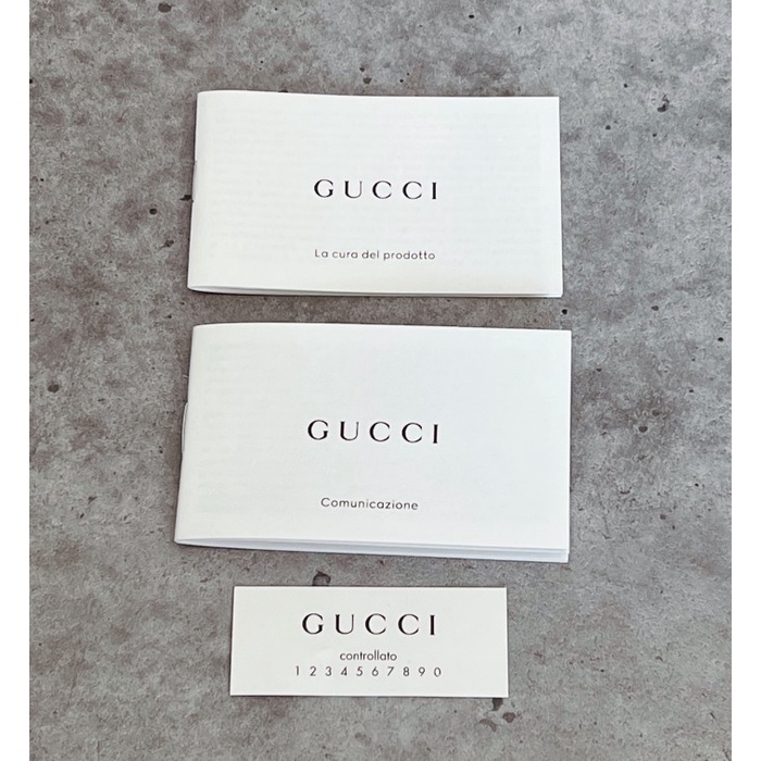 

COMPLETE SET GUCCI CARE CARD GUCCI AUTHENTICITY CARD