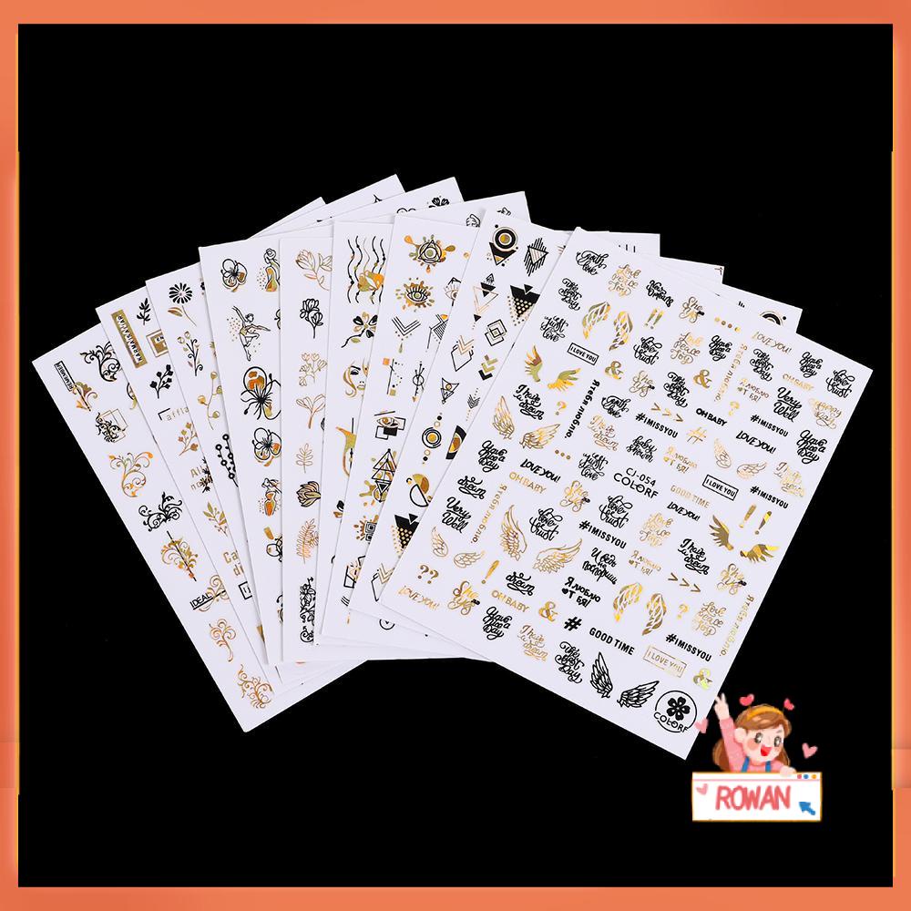 R-bunga Stiker Kuku Nail Art Dekorasi Manicure Tips Daun