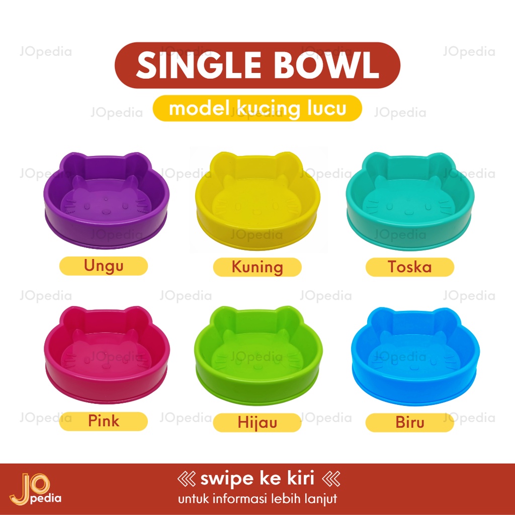 SINGLE BOWL KITTY Tempat Makan Kucing Anjing Mangkok Feeder