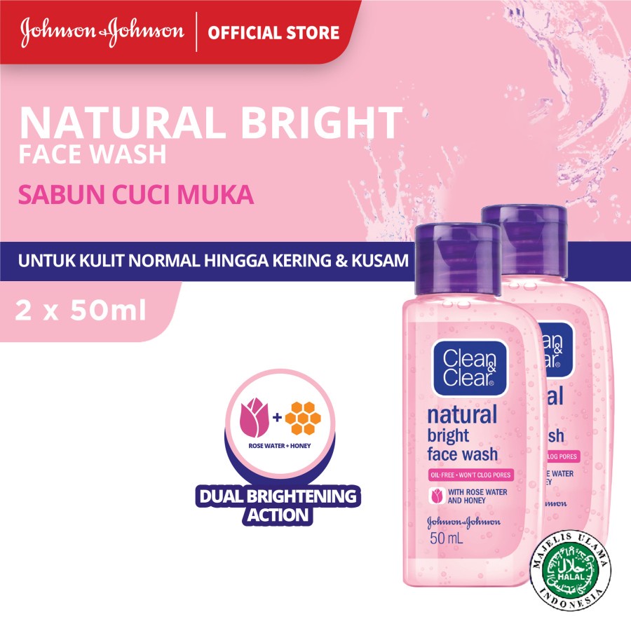 Clean &amp; Clear Natural Bright Face Wash Pembersih Pencerah Wajah 100ml