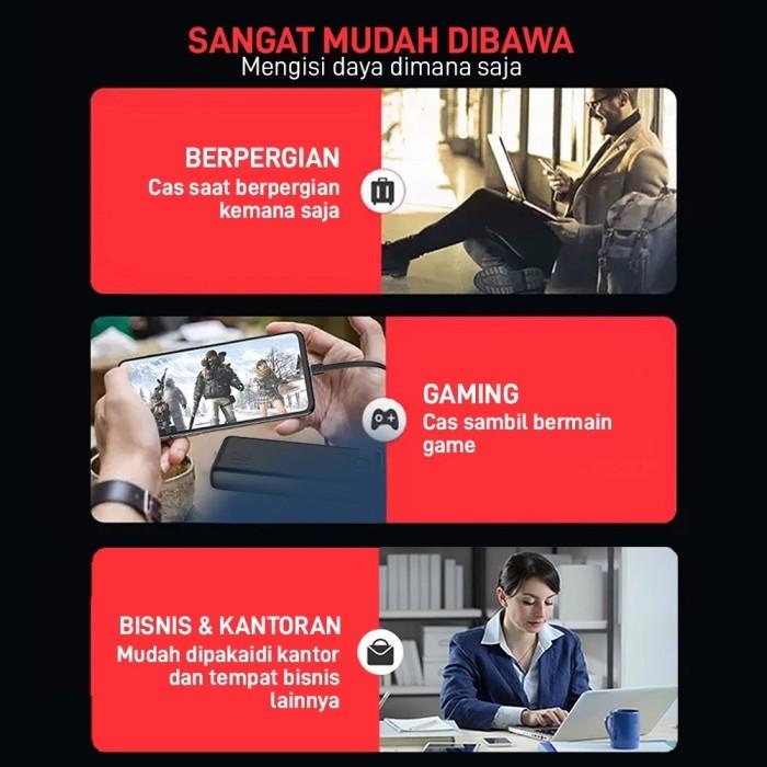 MOFIT M26 Powerbank 20000mAh Build in Cable FC 2.4A Real Capacity