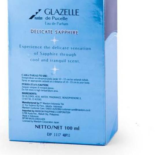BISA COD ✔️GLAZELLE DE PUCELLE EAU DE PARFUM EDP Delicate Sapphire 100ml|RA4