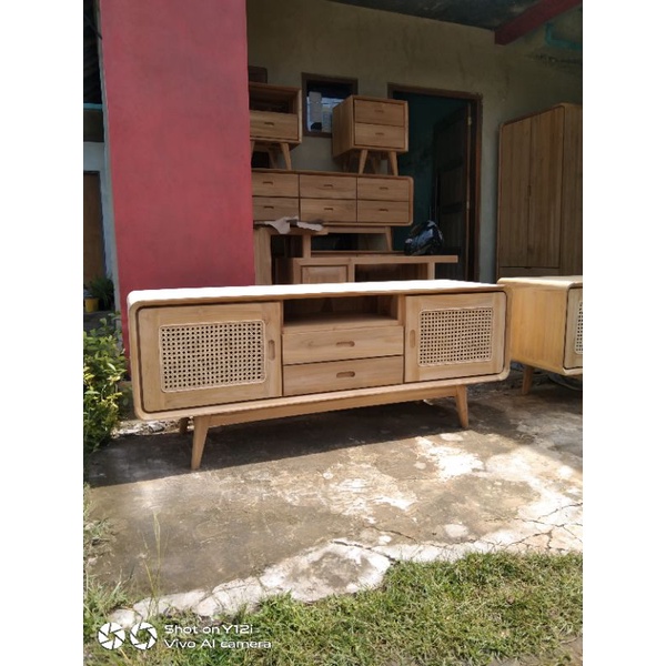 BuffetTV Rotan/ KabinetTV/ MejaTV Retro