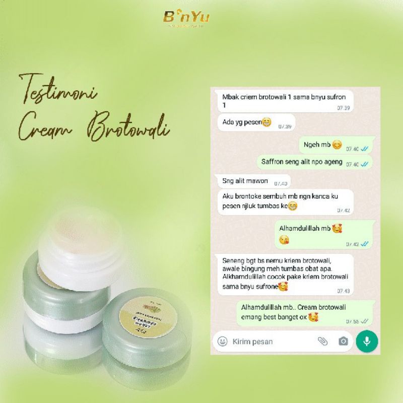 B'NYU CREAM BROTOWALI | TOTOL JERAWAT | SALEP BUAT GATAL, PANU, KADAS, KURAP, KUTU AIR, KUDIS, LUKA BAKAR