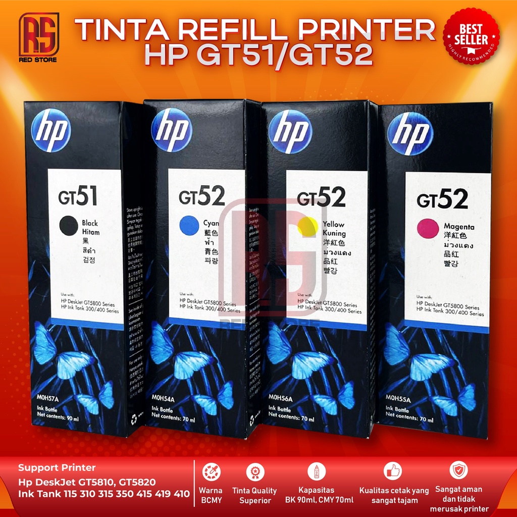 Tinta HP GT51 GT52 For Printer GT 5810 L9U63A GT 5820 M2Q28A