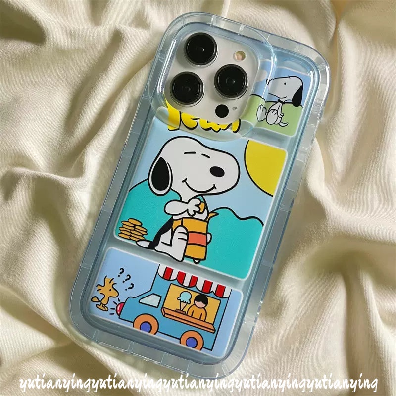 Cute Cartoon Snoopy Case Compatible for iPhone 11 XR 7Plus 8Plus 14 13 12 Pro Max 7 8 6 6S Plus X XS MAX Clear Shockproof Transparent Airbag Soft TPU Back Cover